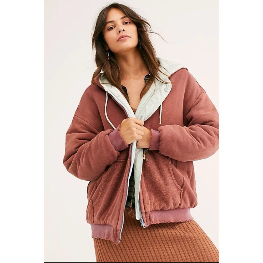 FREE PEOPLE We The Free Black Run Puffer Jacket Size XS NEW Coat Fall Distressed